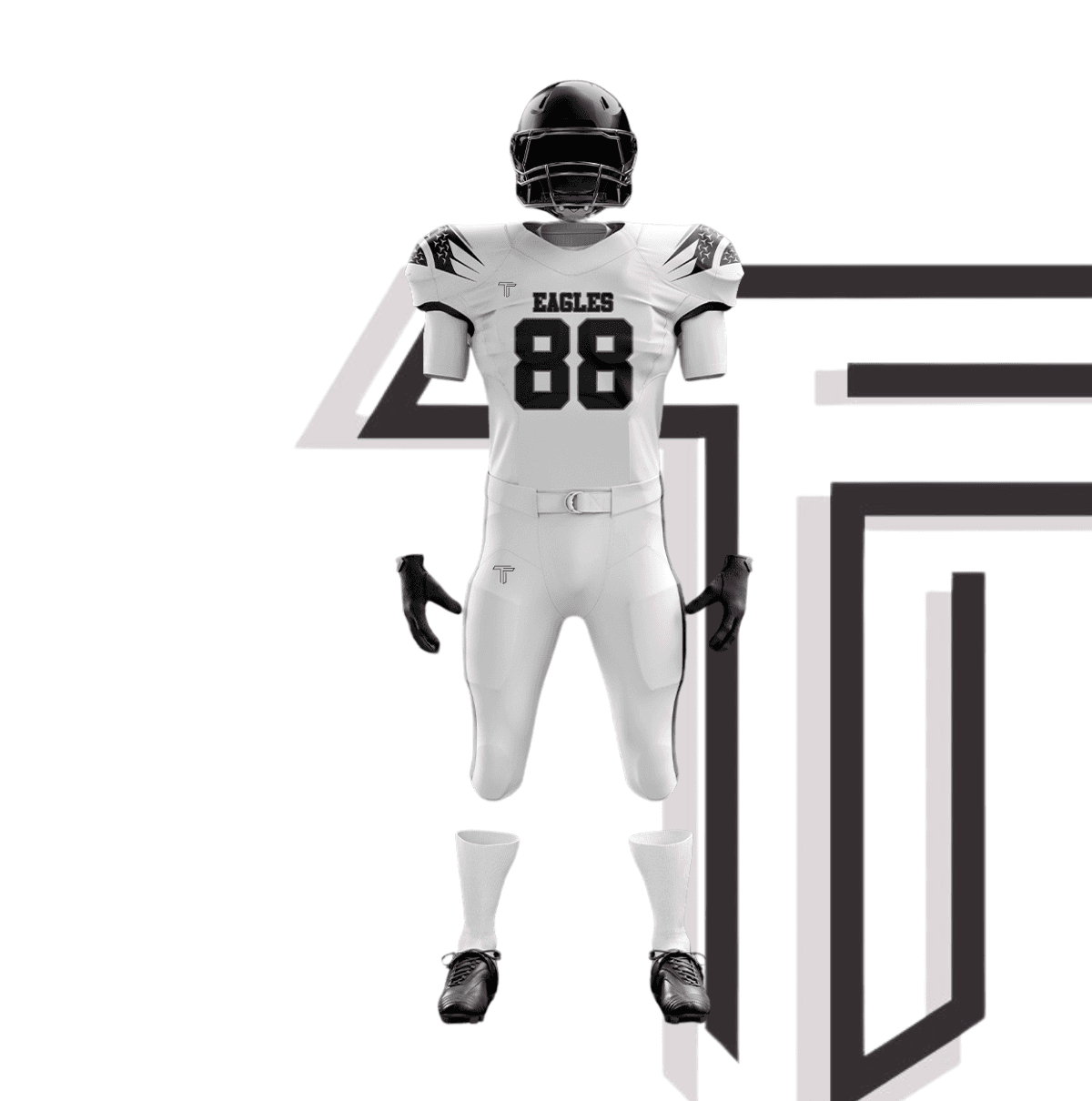 White american football uniform set