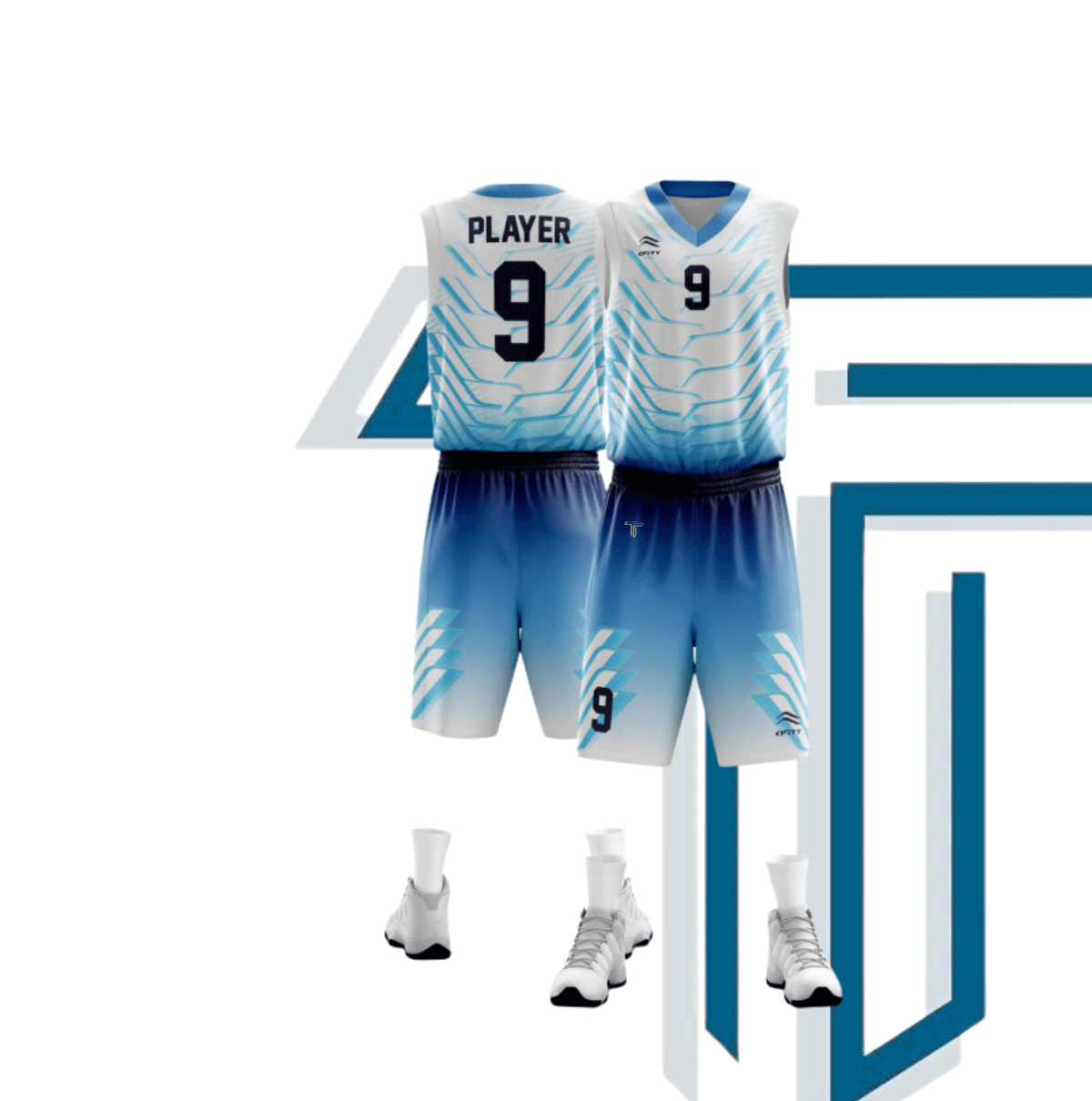 White basketball uniform set