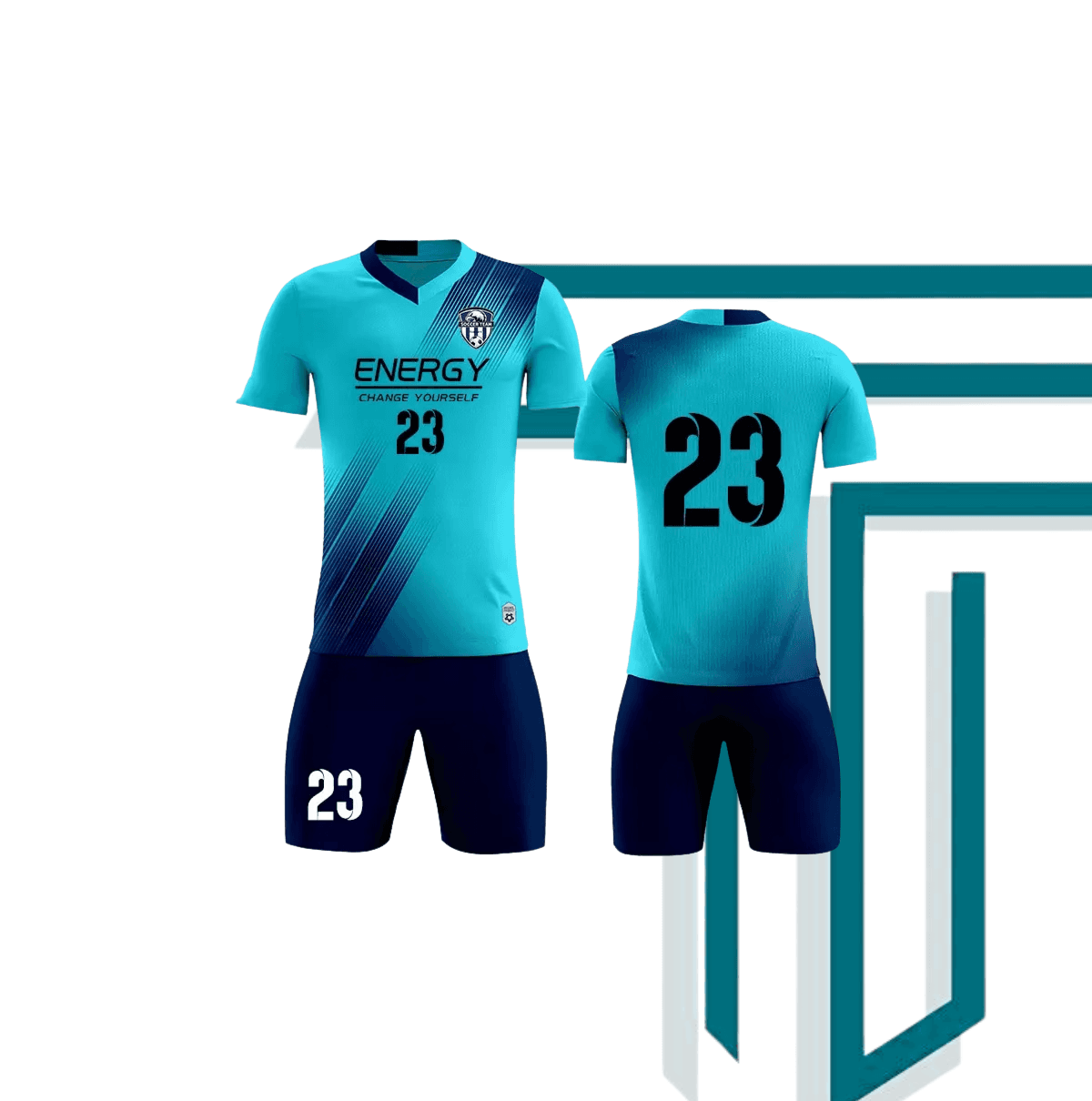 Sky blue soccer uniform set